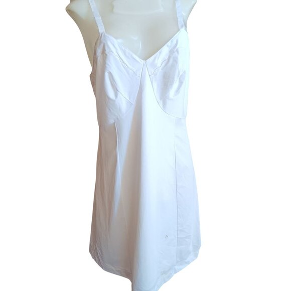 Vintage Sears Nylon Slip Dress Size 38 Short White Adjustable Straps 1960's - Picture 1 of 12